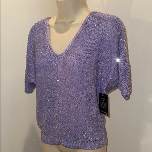 New! Beautiful Boston Proper Lavender Purple Sequin Top